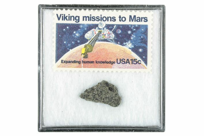 Martian Meteorite ( g) Slice - With Viking Mission Stamp #340039